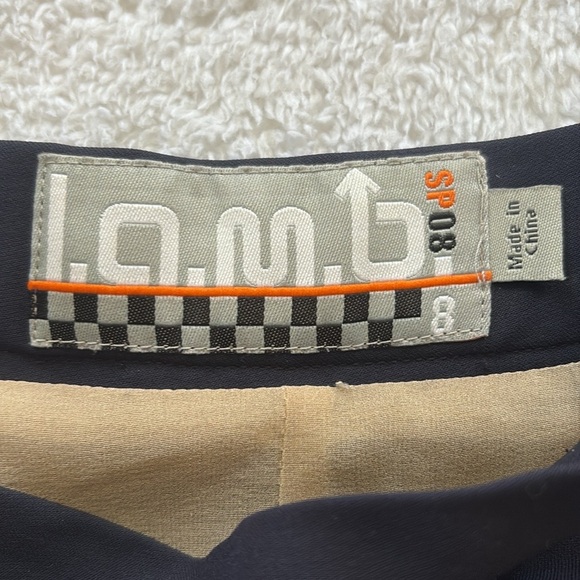 L.A.M.B. Navy Pencil Skirt With Cascade Ruffle - Picture 5 of 7